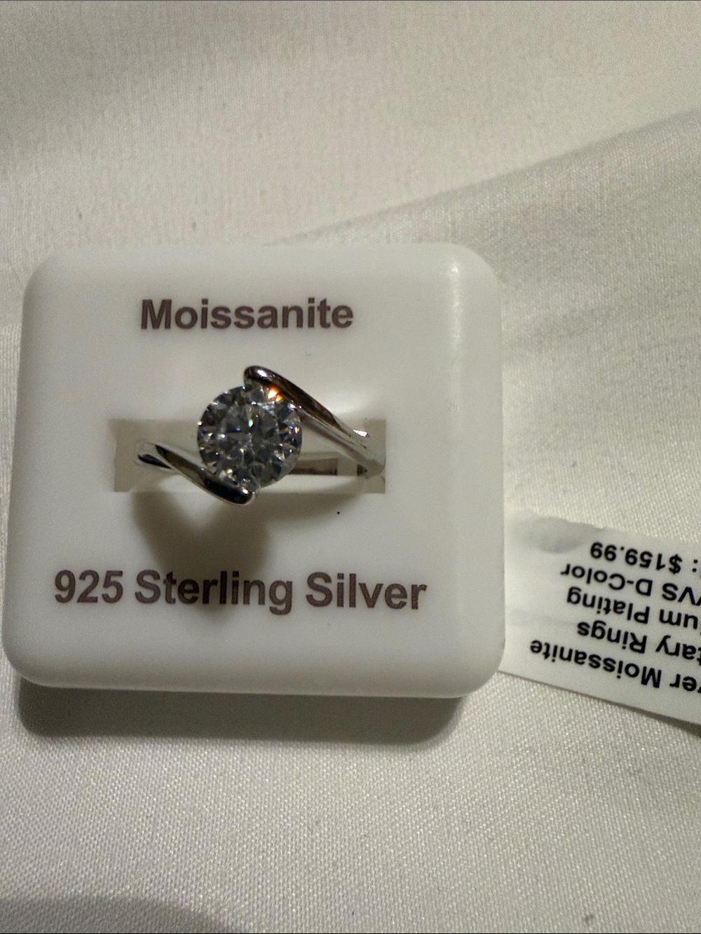 Moissanite 925 Sterling Silver Solitaire Ring - White